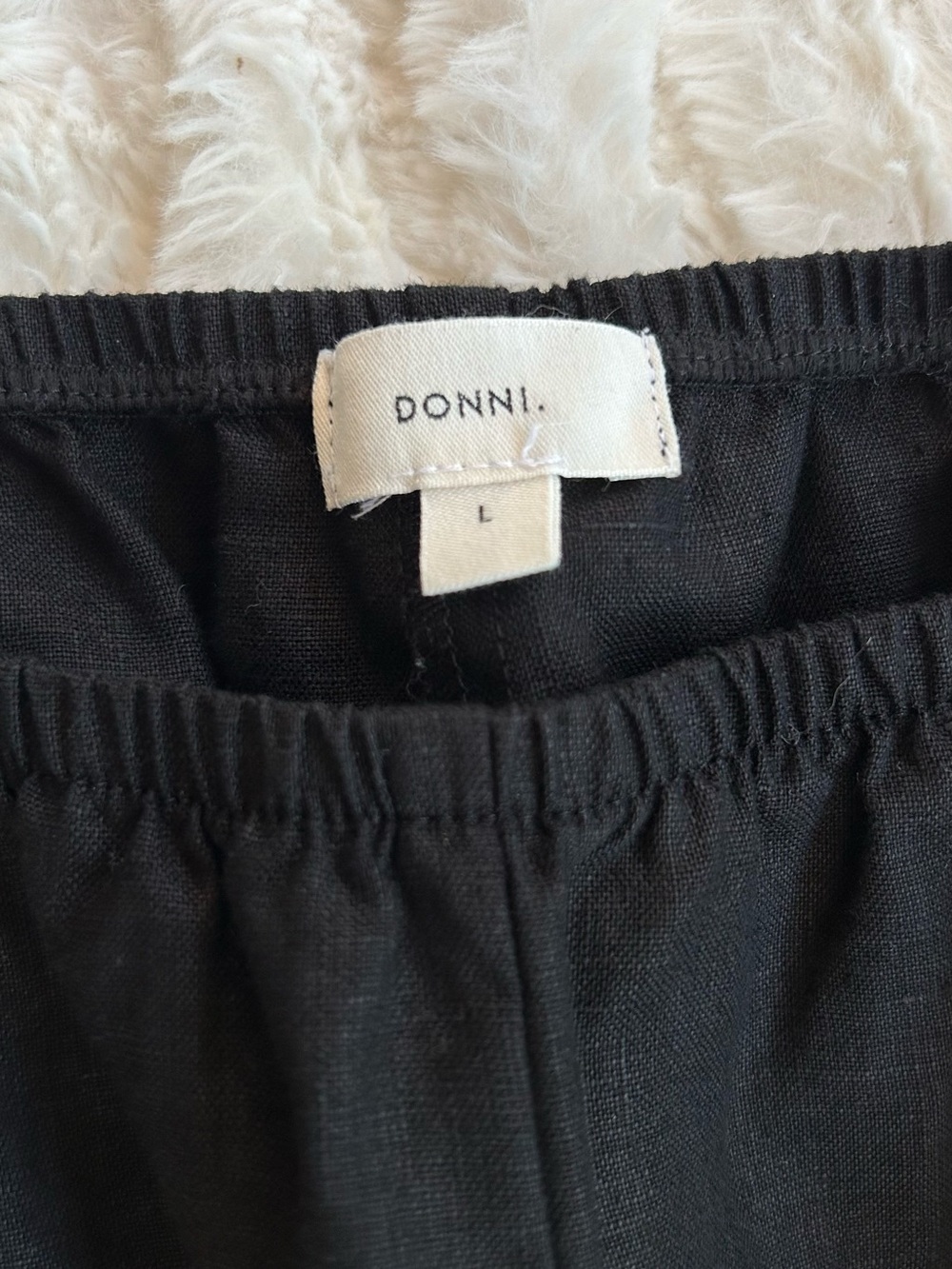 New Donni Linen Crop Stripe Pant in Jet - Picture 7 of 10